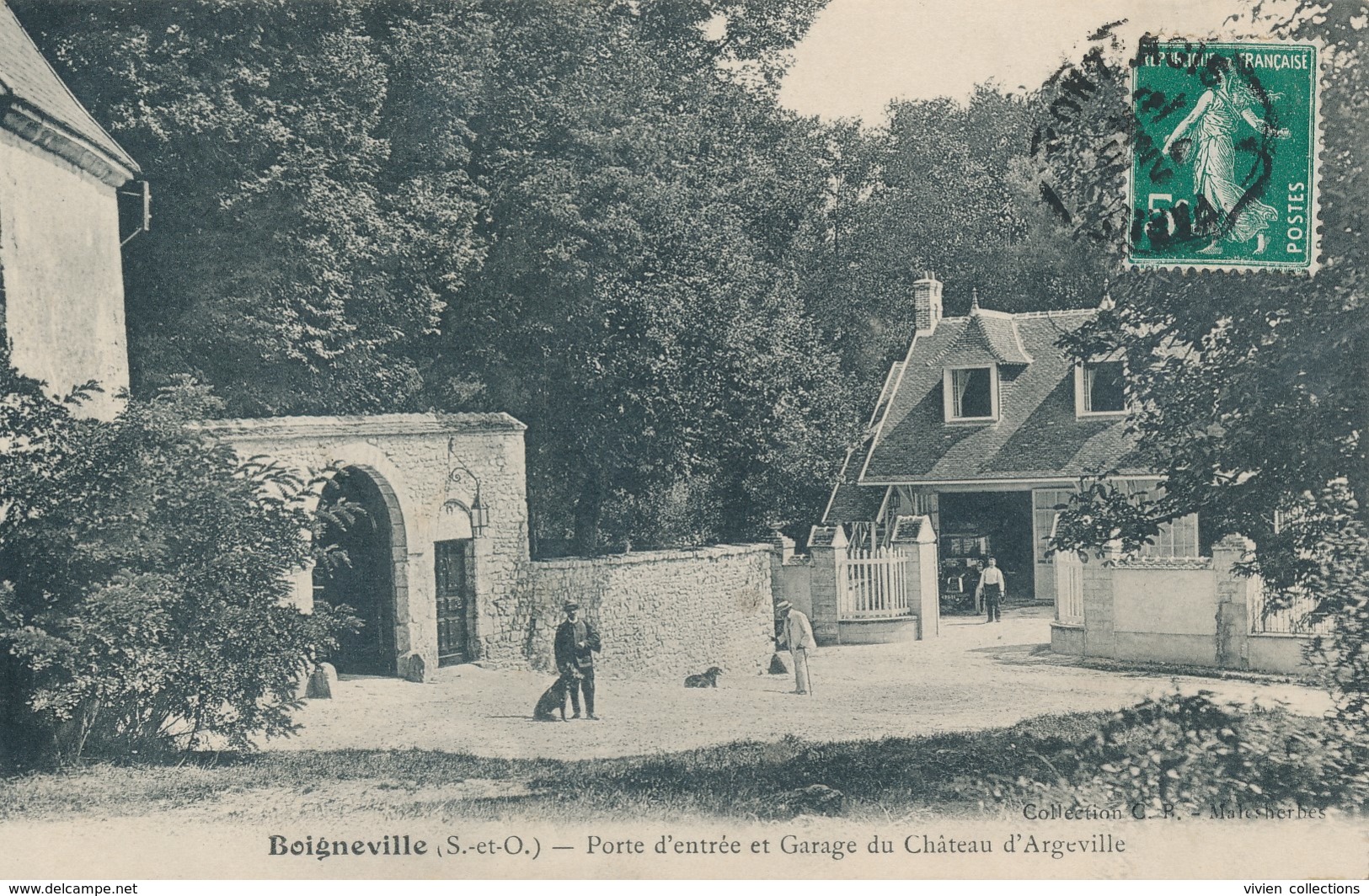 Boigneville (91 Essonne) Porte Et Garage Chateau D'Argeville Collection CP à Malesherbes Oblit Convoyeur Paris Montargis - Other & Unclassified