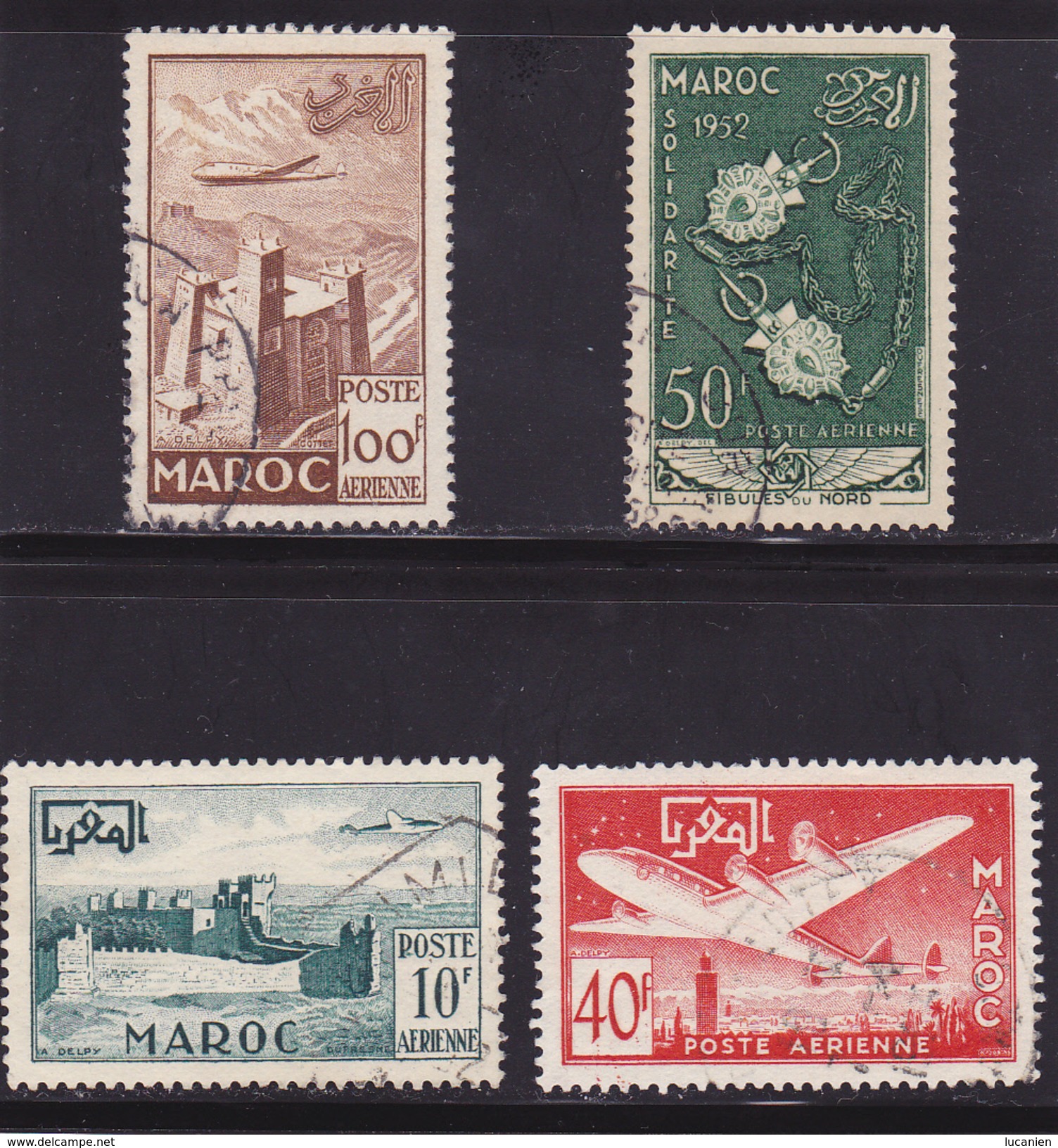 Maroc P.A. N° 85-86-87-93  Oblitérés - Voir Verso & Descriptif - - Luftpost