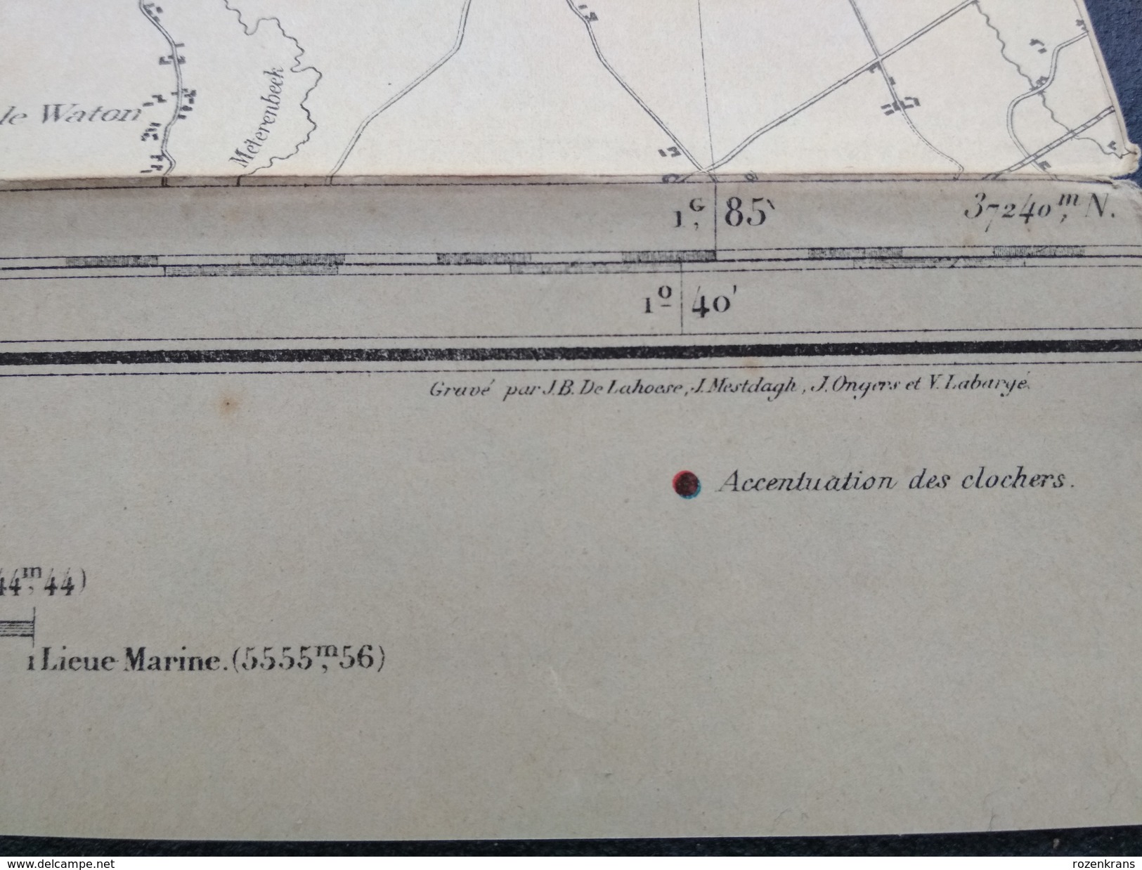 Topografische en militaire kaart STAFKAART 1912 Proven Poperinge Hazebrouck Steenvoorde Watou Cassel Rubroeck Wormhoudt
