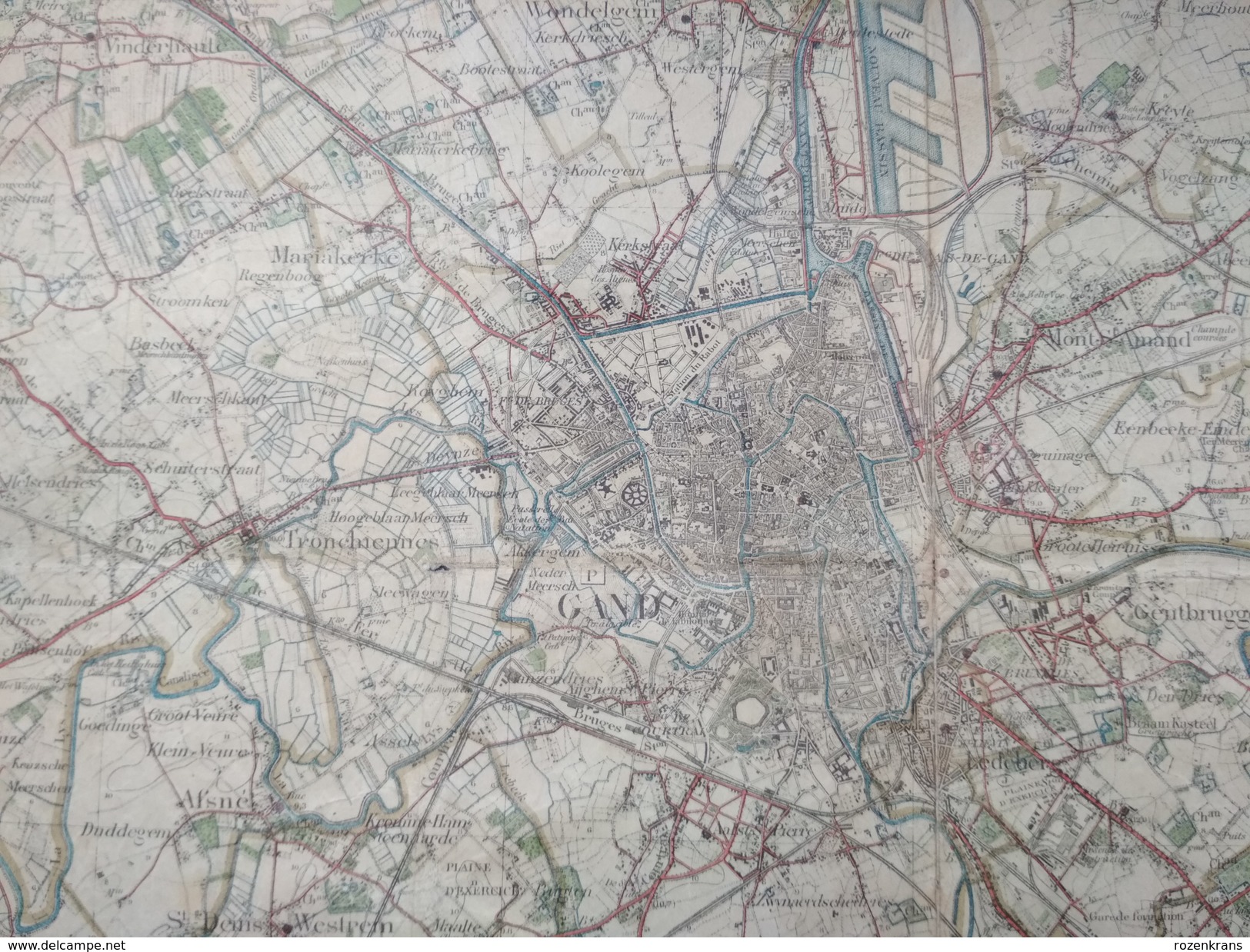 Topografische En Militaire Kaart STAFKAART 1912 Gent Aalst Zele Gavere Leeren Deurle Melle Wetteren Oosterzele Oordegem - Cartes Topographiques