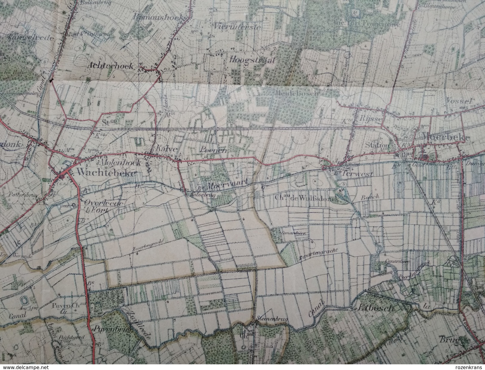 Topografische En Militaire Kaart STAFKAART 1911 Lokeren Daknam Stekene Wachtebeke Koewacht Sas Van Gent Evergem Assenede - Cartes Topographiques