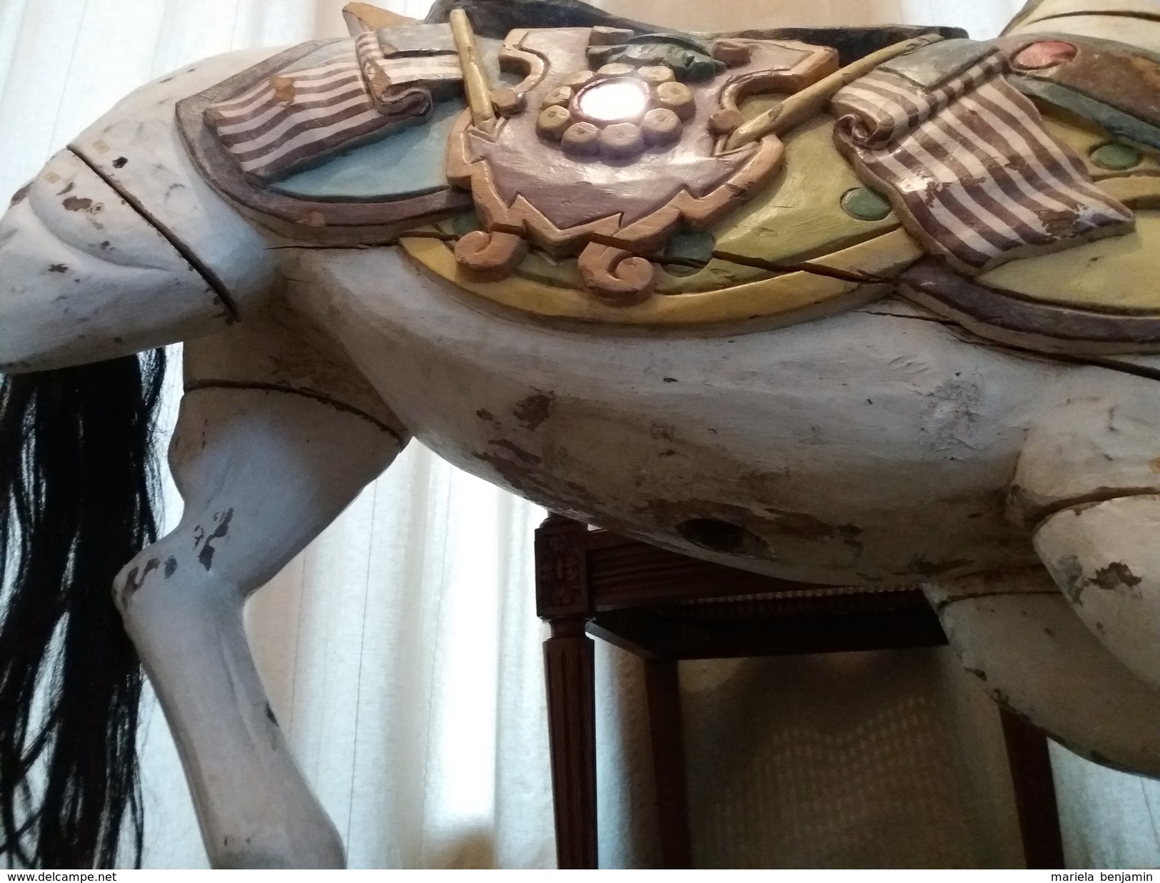 Authentique cheval de manège en bois - fin XIXe - début XXe siècle