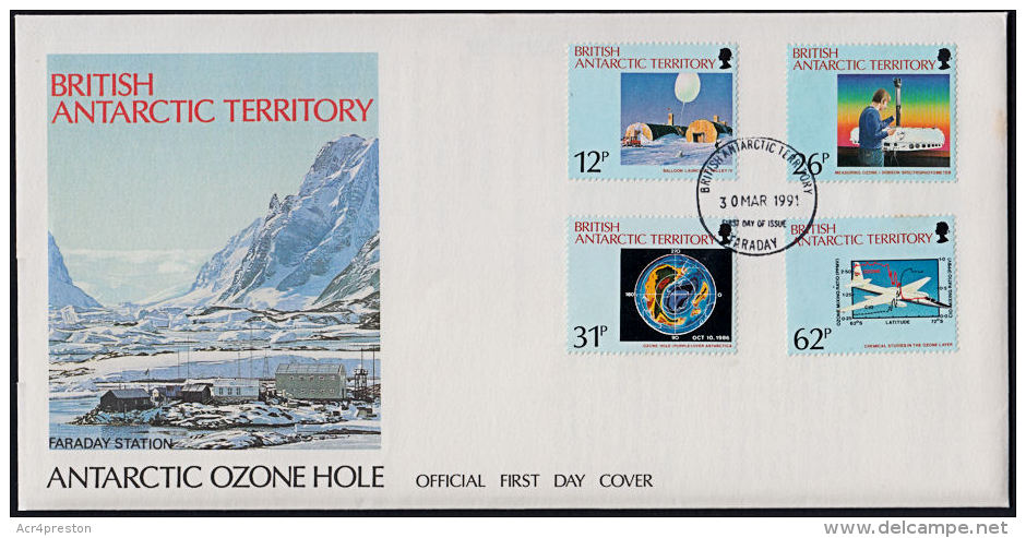 C5095 BRITISH ANTARCTIC TERRITORY 1991, SG 192-5  Antarctic Ozone Hole,  FDC - Covers & Documents