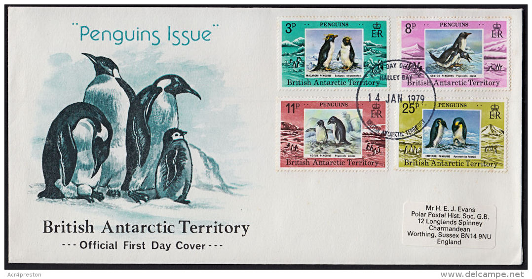 D0353 BRITISH ANTARCTIC TERRITORY 1979, SG 89-92  Penguins,  FDC - Covers & Documents