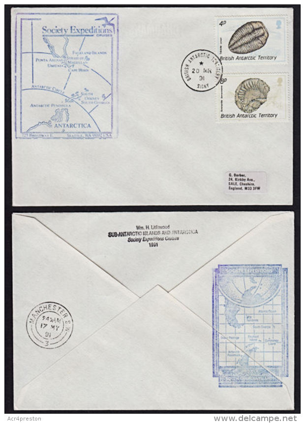 D0360 BRITISH ANTARCTIC TERRITORY 1991, Cover Postally Used From Signy To Sale (Manchester) - Covers & Documents