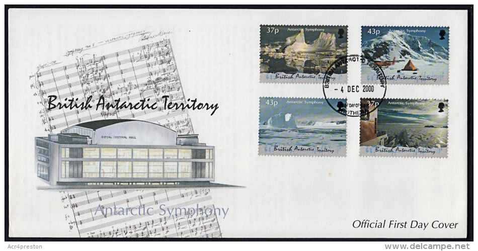 E0253 BRITISH ANTARCTIC TERRITORY 2000, SG 315-8 Composition Of  Antarctic Symphony By Peter Maxwell Davies,  FDC - Covers & Documents