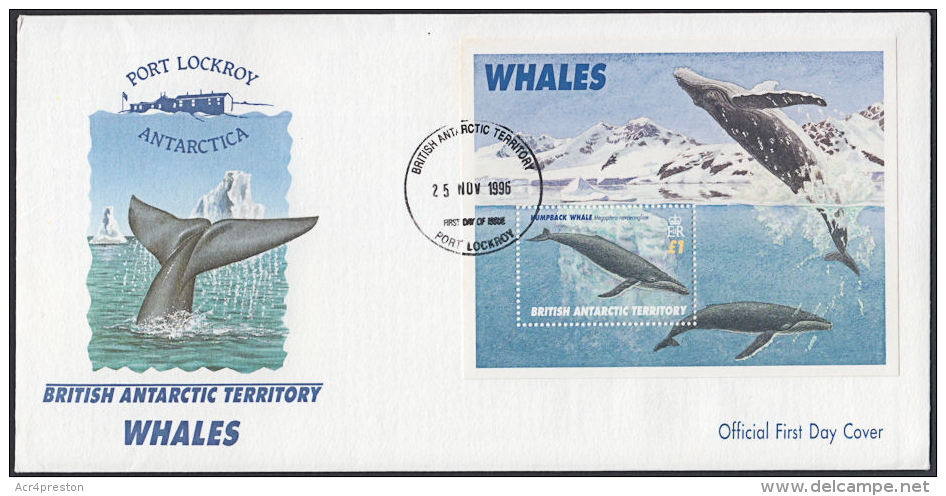 E0254 BRITISH ANTARCTIC TERRITORY 1996, SG MS269 Whales,  FDC - Covers & Documents