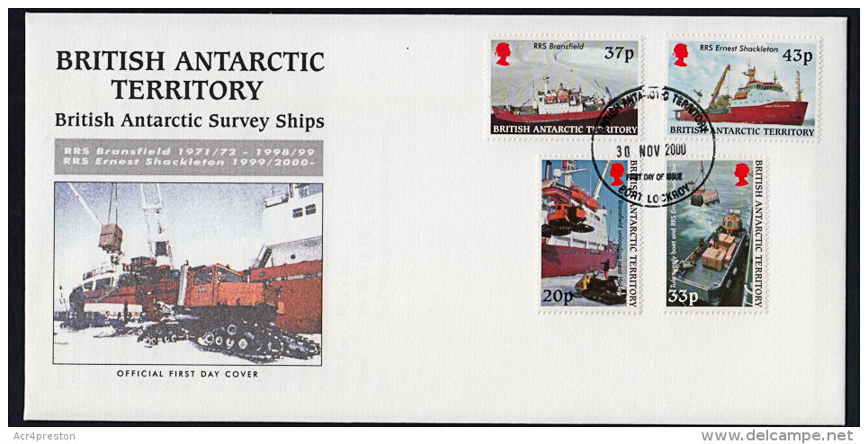 J0100 BRITISH ANTARCTIC TERRITORY 2000, SG 286-8  Survey Ships,  FDC - Covers & Documents