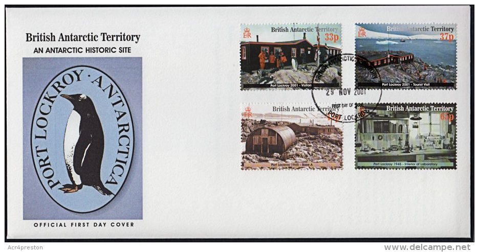 J0101 BRITISH ANTARCTIC TERRITORY 2001, SG 329-32 Restoration Of Port Lockroy Base,  FDC - Covers & Documents