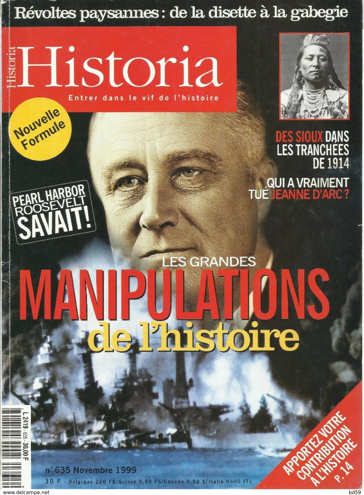 HISTORIA N°635, Les Grandes Manipulations, Révoltes Paysannes, 1914, Jeanne D'Arc, Etc. - History