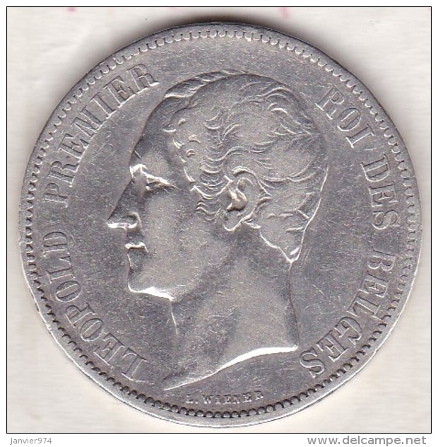 BELGIQUE . 5 FRANCS 1865 . LEOPOLD PREMIER. ARGENT. Position A - 5 Francs