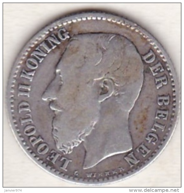 BELGIQUE . 1 FRANC 1887 .légende Flamand .LEOPOLD II. ARGENT . Sans Le Point Après Le L De La Signature - 1 Franc