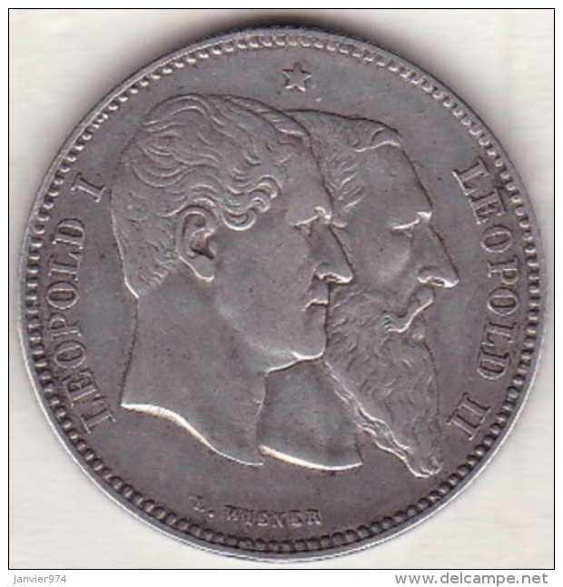 BELGIQUE. 2 FRANCS 1830 1880. 50ème ANNIVERSAIRE DE L&acute;INDEPENDANCE. ARGENT. TTB - 2 Francs