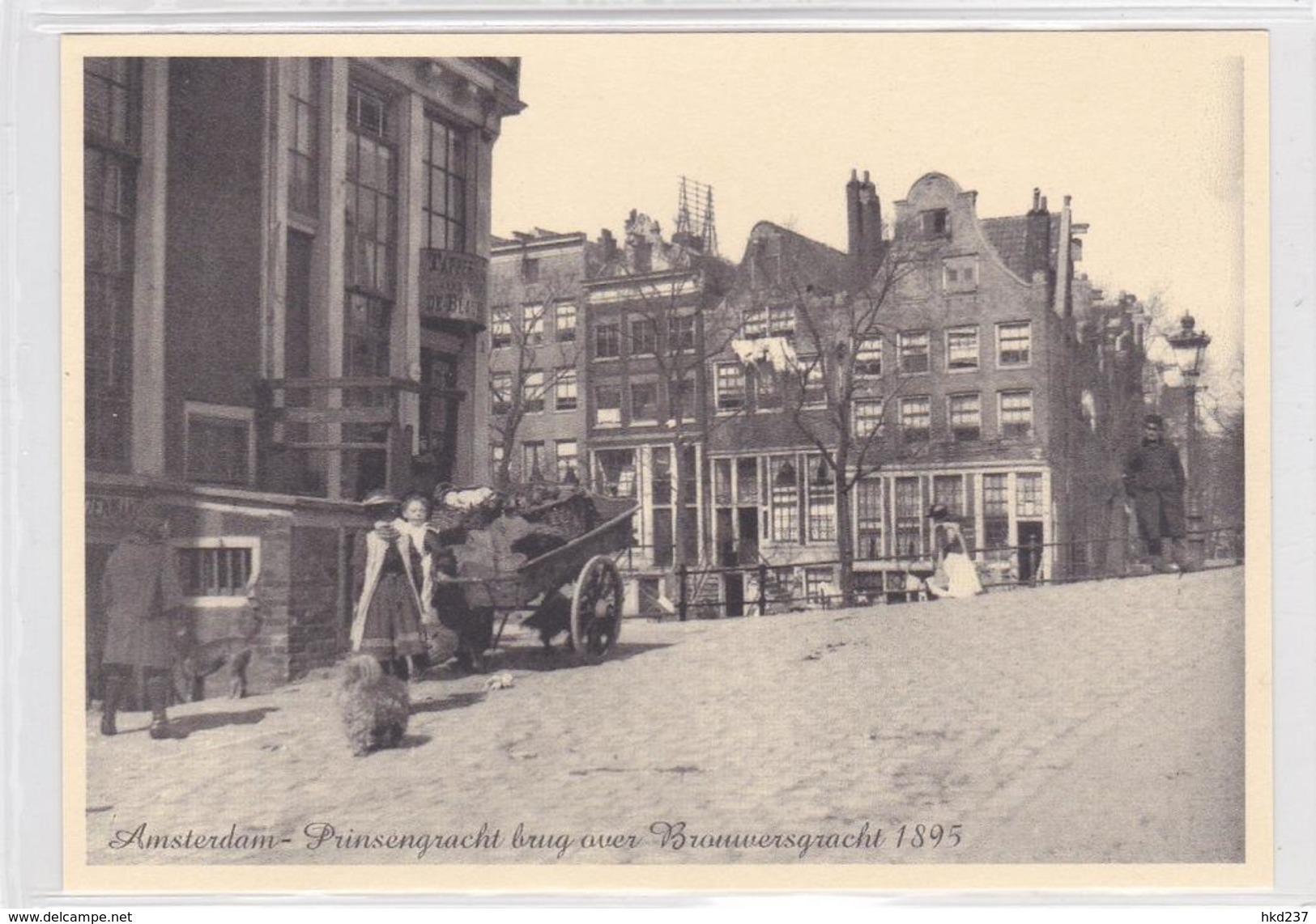 Amsterdam Prinsengracht Brug Over Brouwersgracht 1895 Kinderen Handkar   1070 - Amsterdam