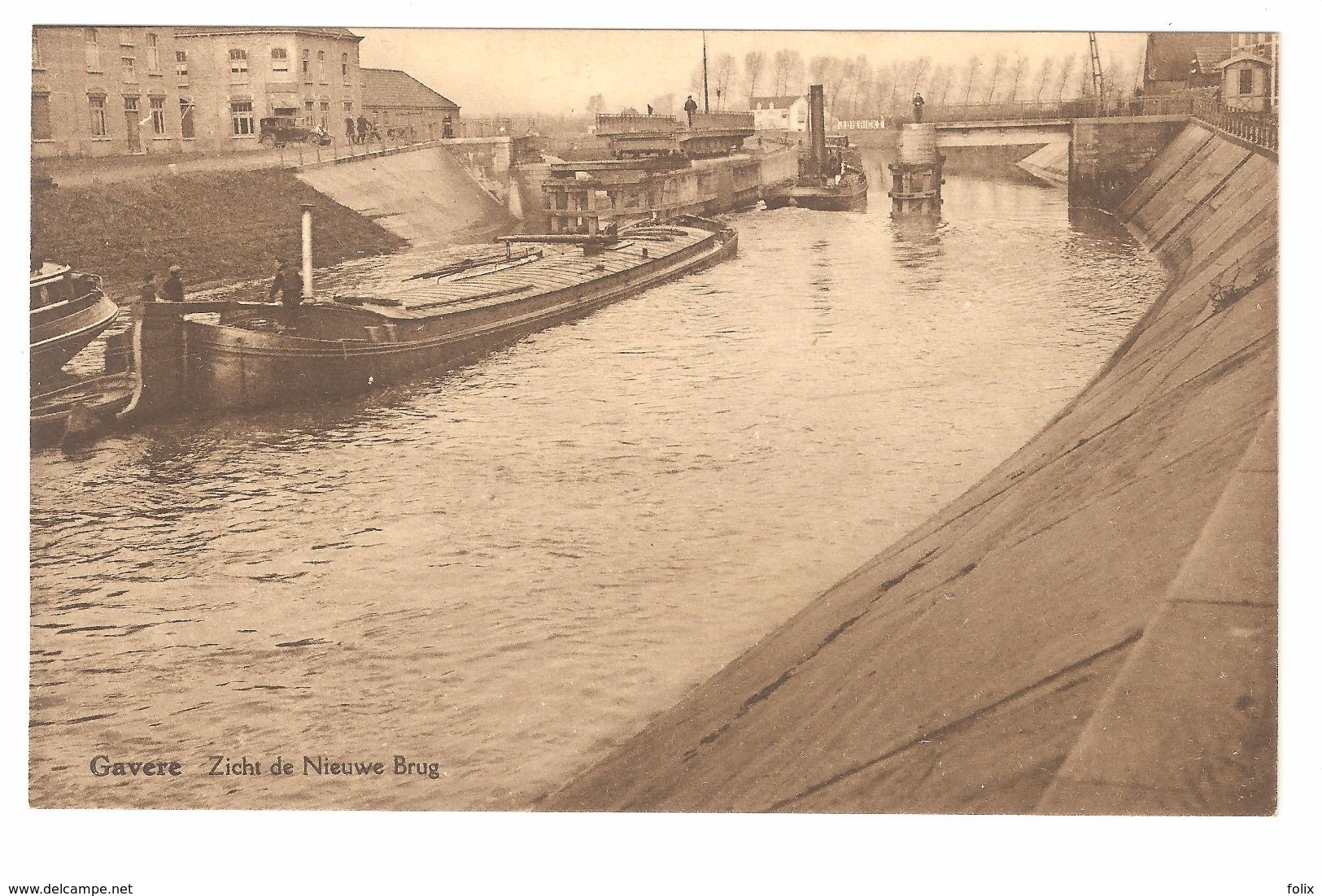 Gavere - Zicht Op De Nieuwe Brug - Binnenschip / Woonboot / Péniche - Uitgave E. Van Hauwaert, Fotograaf, Asper - Gavere