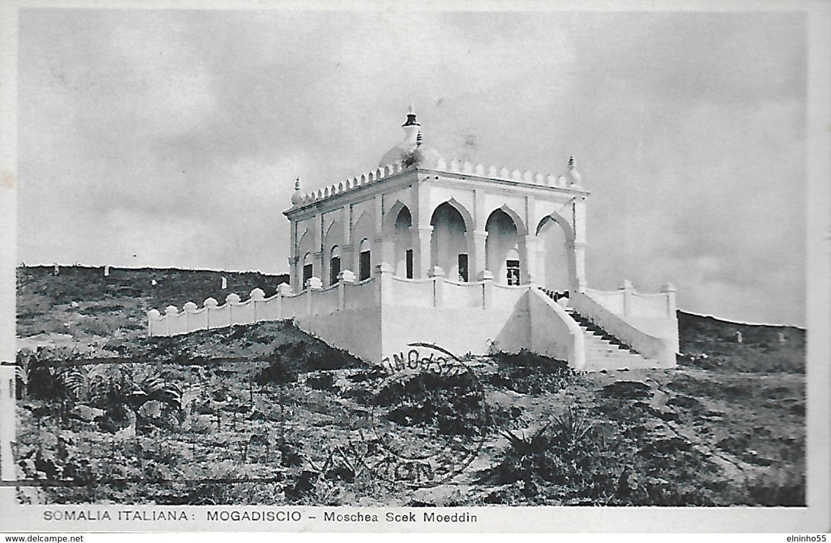 1937 Somalia Italiana Cartolina Illustrata C. 75 Etiopia Da Mogadiscio Per Genova - Posta Aerea - Uso Singolo - Somalia