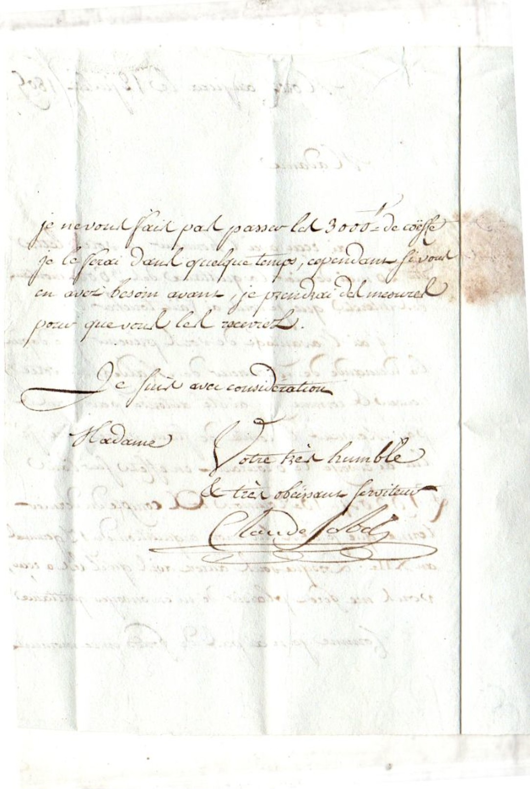 189 MOREZ Claude Jobely To Mme Charlotte-Anne-Sophie-Désirée Stain Château Chalon à Dôle (EO1-145) - Other & Unclassified