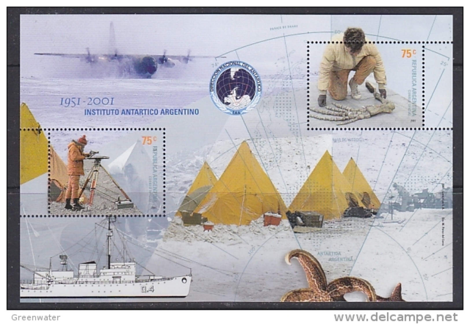 Argentina 2001 Instituto Antartico Argentina M/s ** Mnh (F3570) - Other & Unclassified