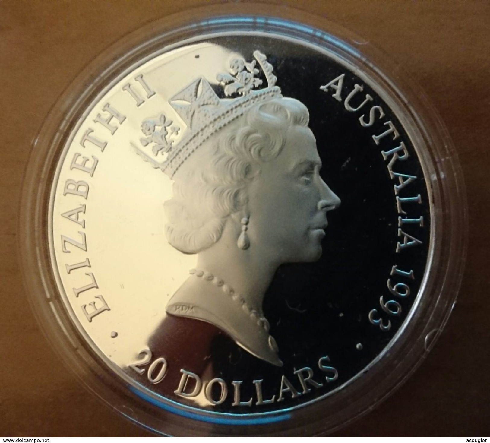 AUSTRALIA 20 DOLLARS 1993 SILVER PROOF "OLYMPICS GAMES 1996" (free Shipping Via Registered Air Mail) - 20 Dollars