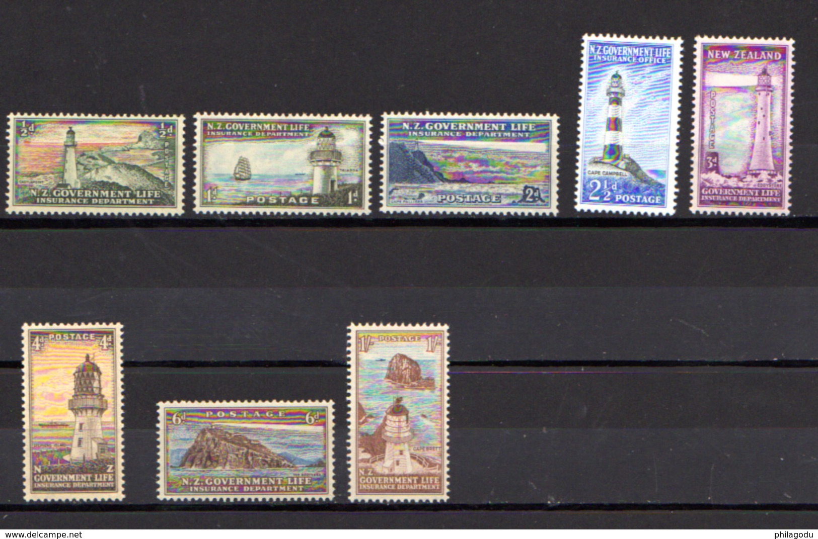 1947-63   Nouvelle-Zélande, Les Phares, SE 107 / 113**, Cote 42 €, - Lighthouses