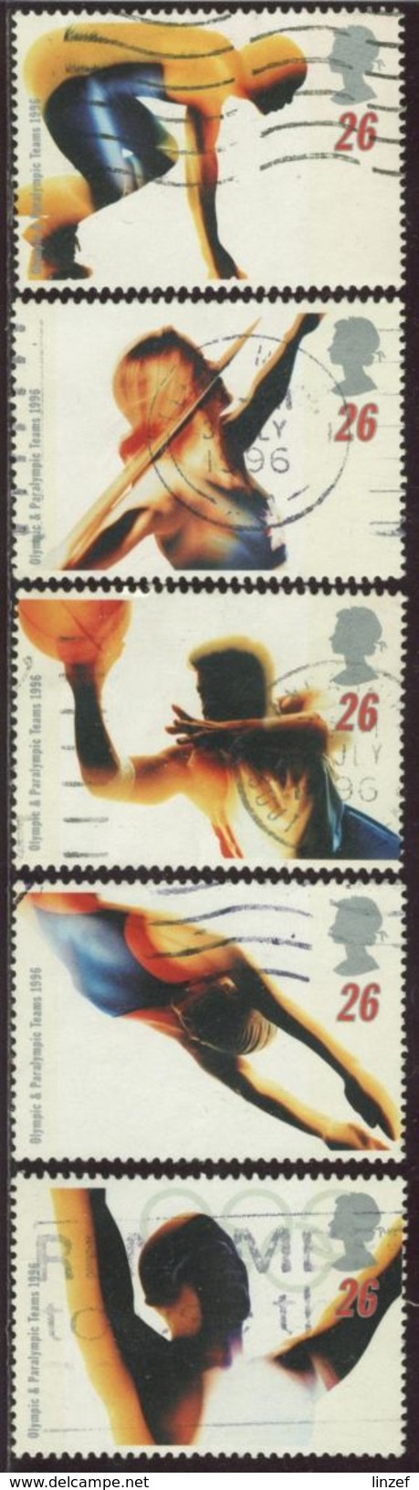 GB 1996 Yv. N°1885 à 1889 - Jeux Olympiques Et Paralympiques D'été - Oblitéré - Used Stamps