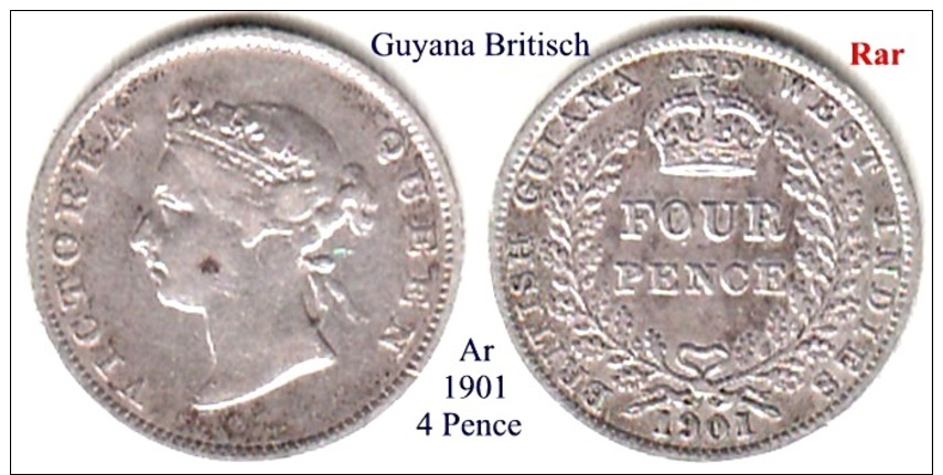 British Guyana-1901, 4 Pence - Altri & Non Classificati