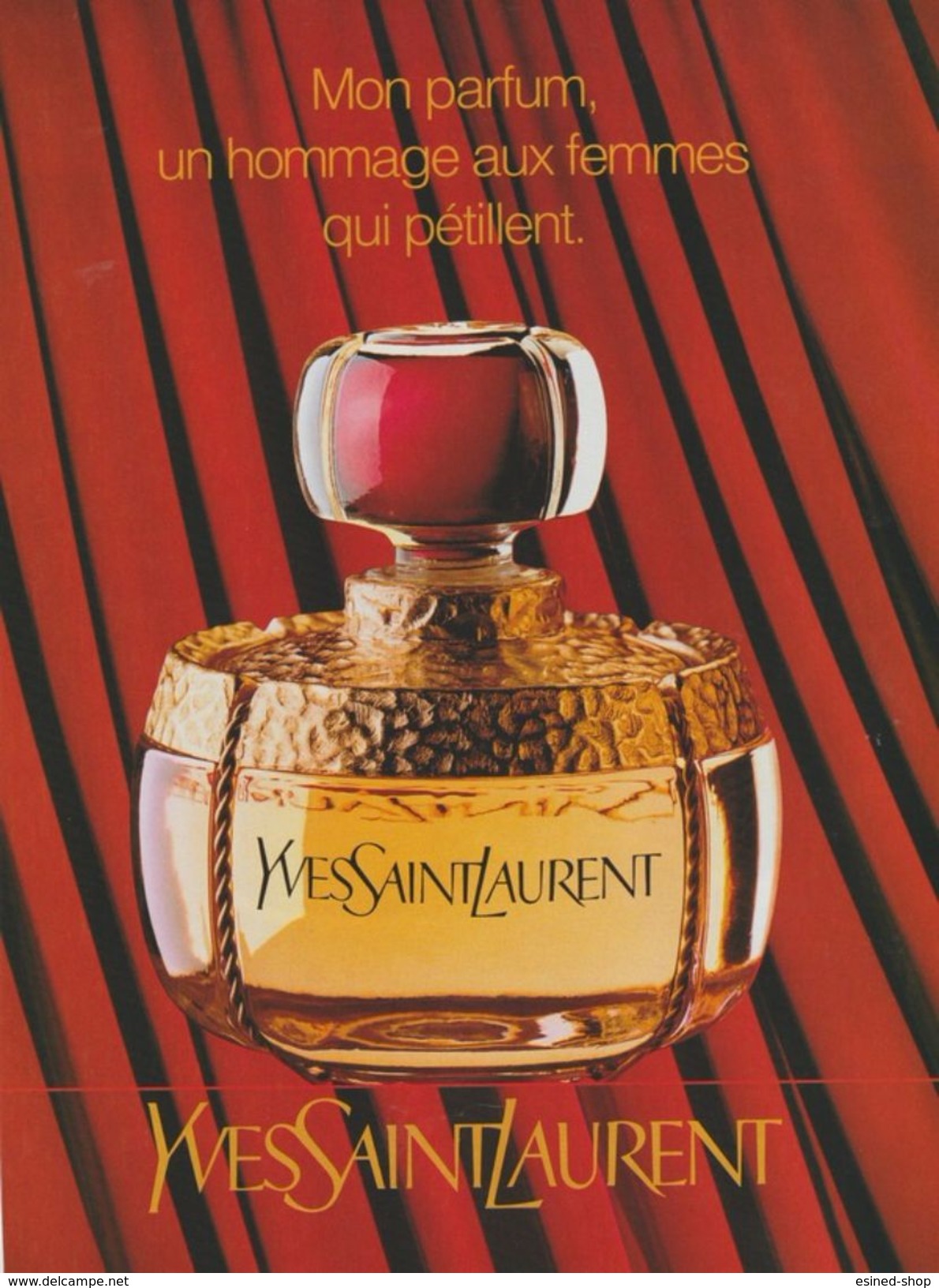 PUBLICITÉ PAPIER    - ADVERTISING PAPER  YVES SAINT LAURENT - Advertising