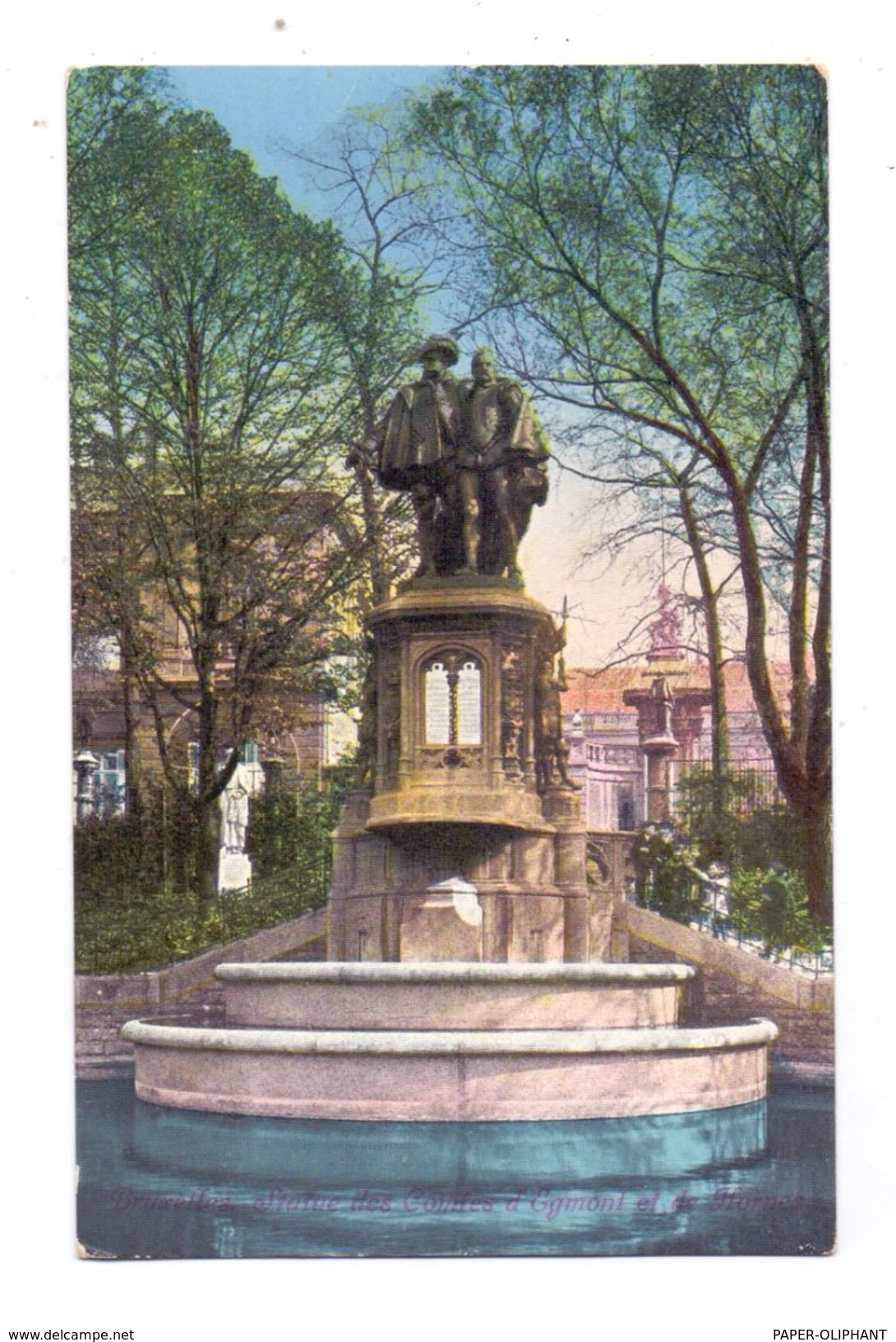 1000 BRÜSSEL, Denkmal Egmont & Hornes, Deutsche Feldpost "Meldeamt Festung Antwerpen", 1916 - Bauwerke, Gebäude