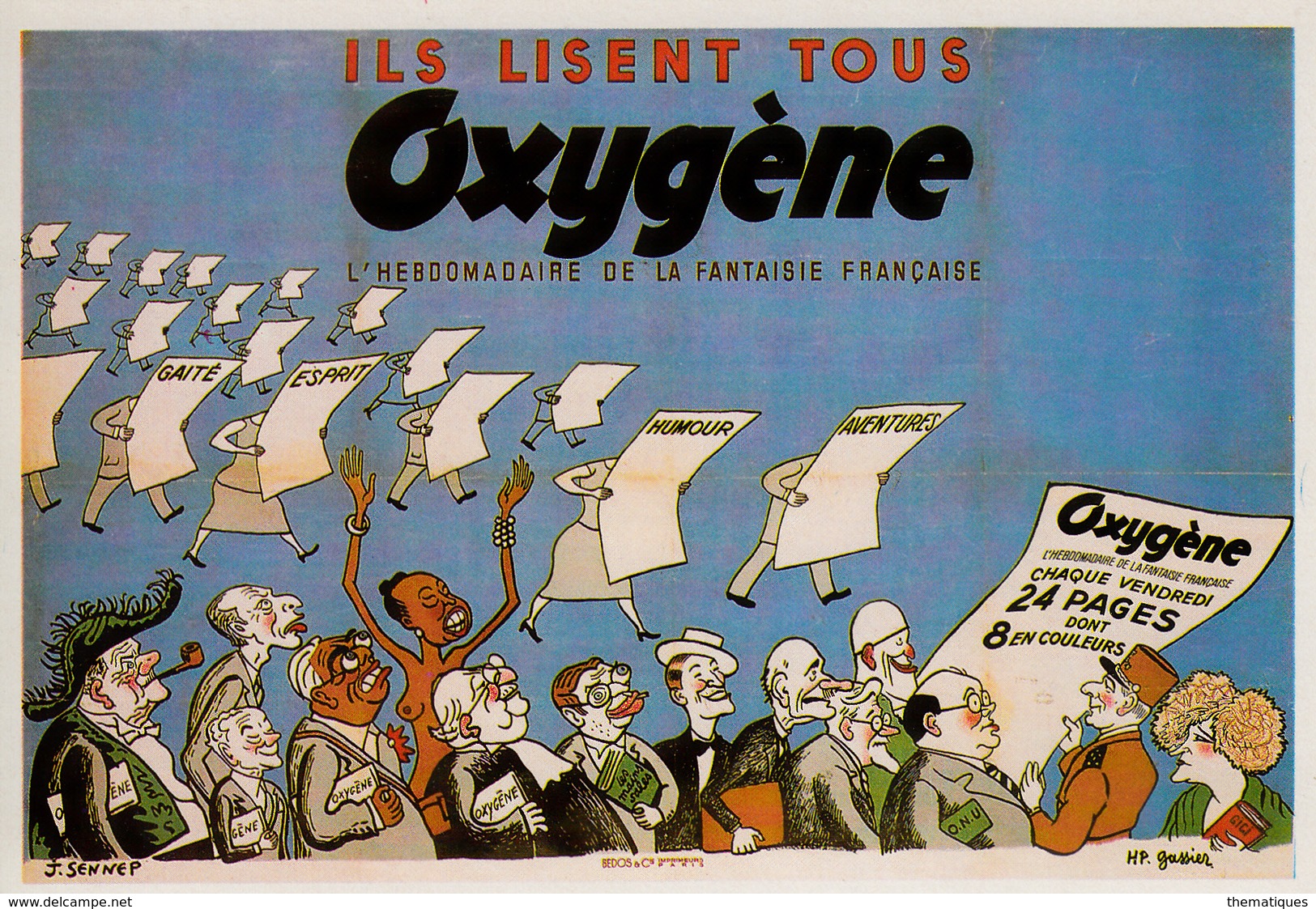 Thematiques Reproduction Affiche Ils Lisent Tous Oxygene Affiche De Sennep Et Gassier - Advertising