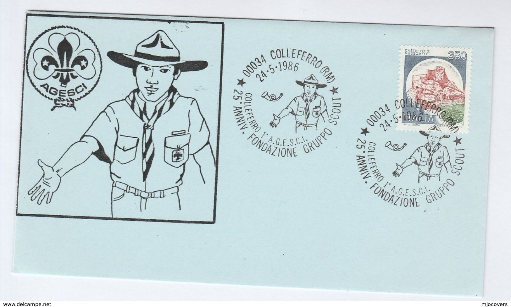 1987 COLLEFERRO SCOUTS 75th Anniv EVENT COVER Italy Scouting Stamps - 1981-90: Marcophilia