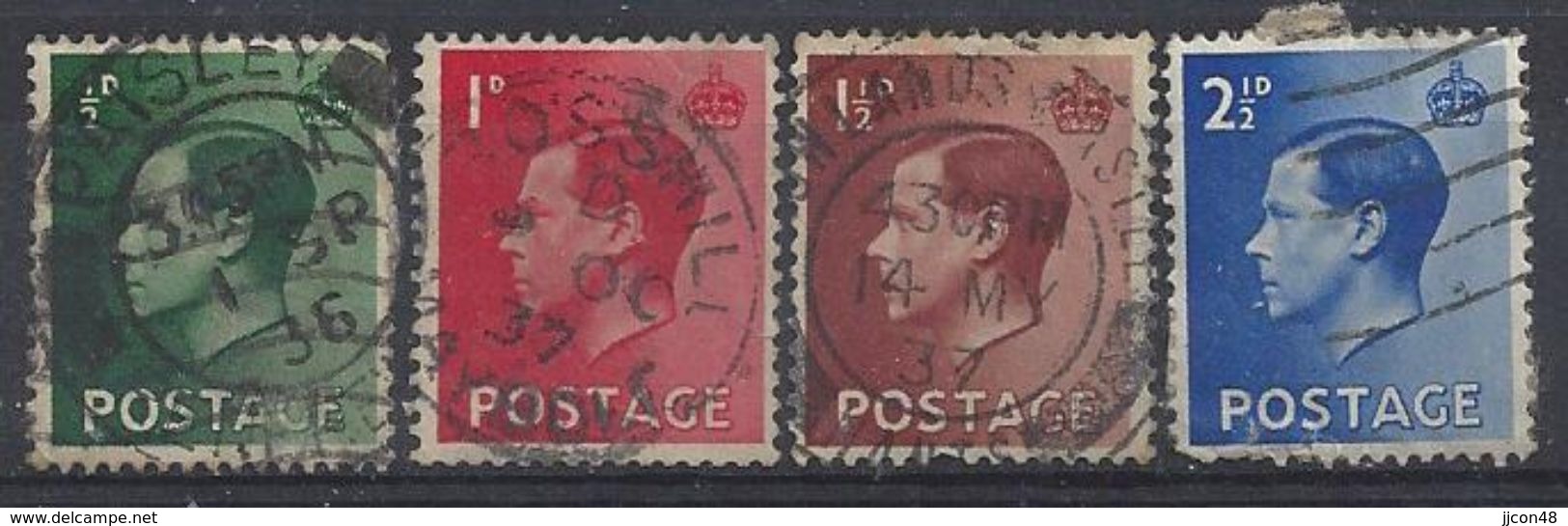 GB 1936 KE VIII (o) SG.457-460. Mi.193x-196x - Used Stamps