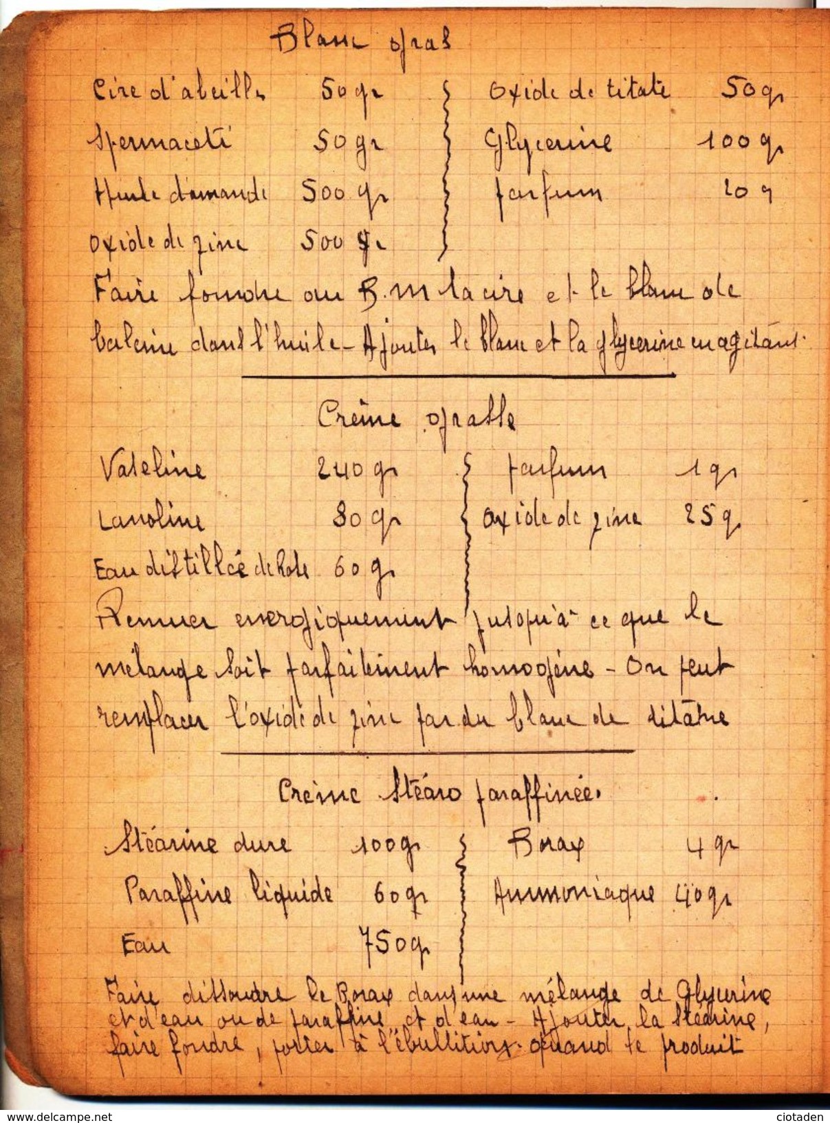 Vieux Cahier De Formules Manuscrit D’un Créateur De Produits De Beauté Et De Parfums En 1930 Et Le Livre Essences - Manuscripts