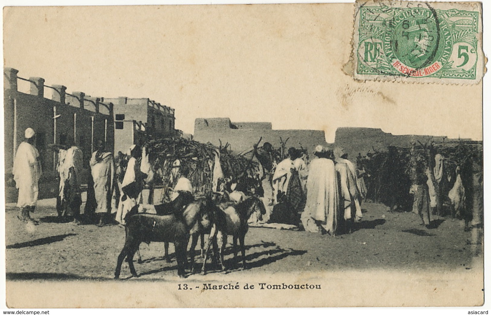 13 Marché De Tombouctou Timbre Recollé - Mali