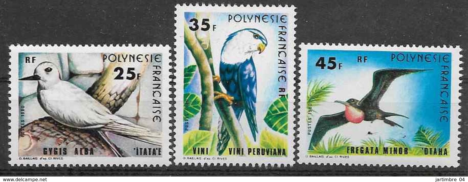 1980 POLYNESIE FRANCAISE 156-58 **  Oiseaux - Neufs