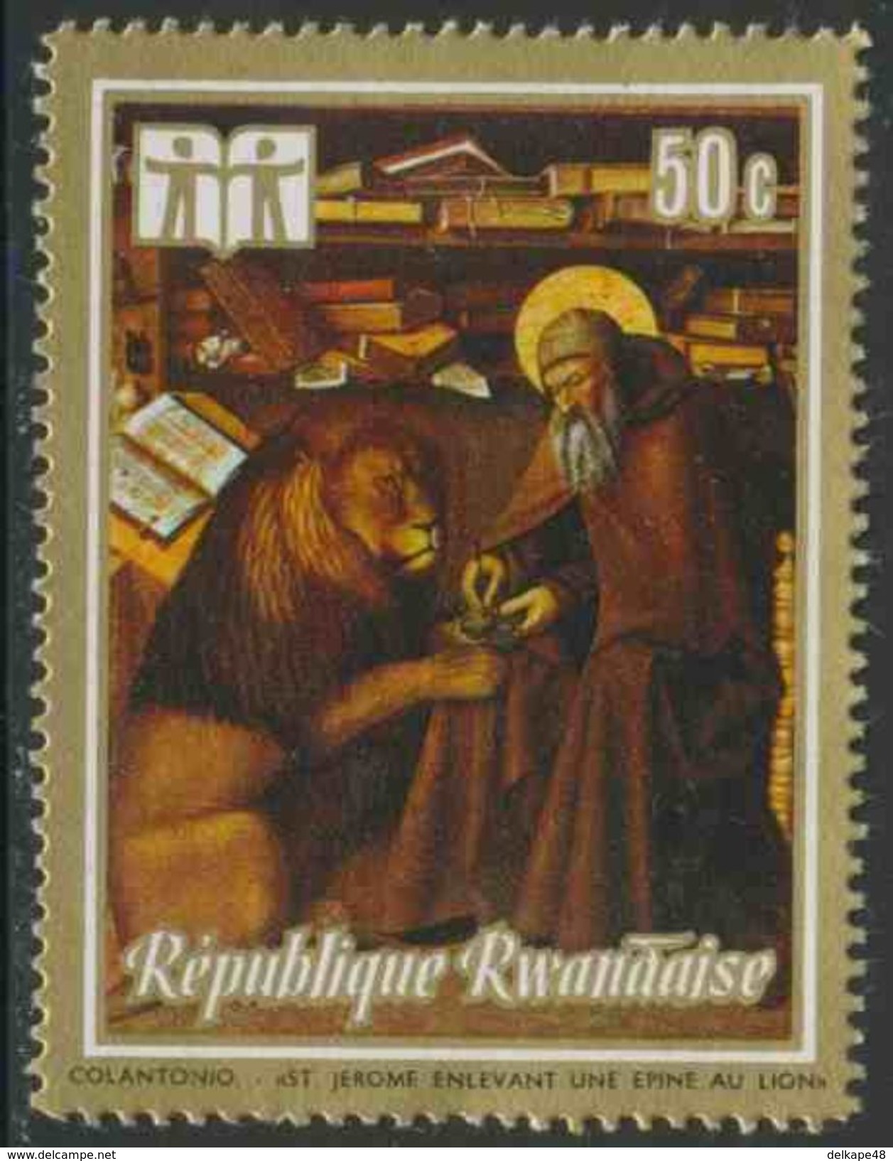 Ruanda Rwanda 1973 Mi 551 A ** "St. Jerome Removing Thorn From Lion's Paw" By Colantonio - Ongebruikt