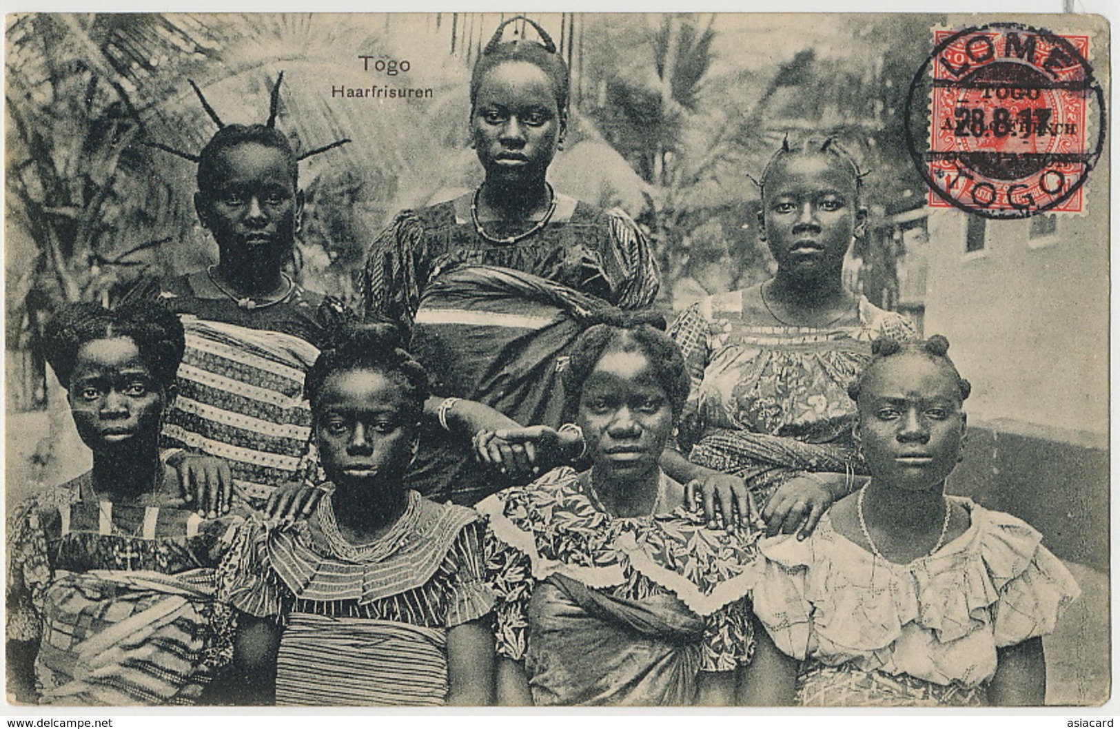 Togo Haarfrisuren  Coiffures Non Voyagé Timbre Angalis Surchargé Togo Anglo French 1917 - Togo
