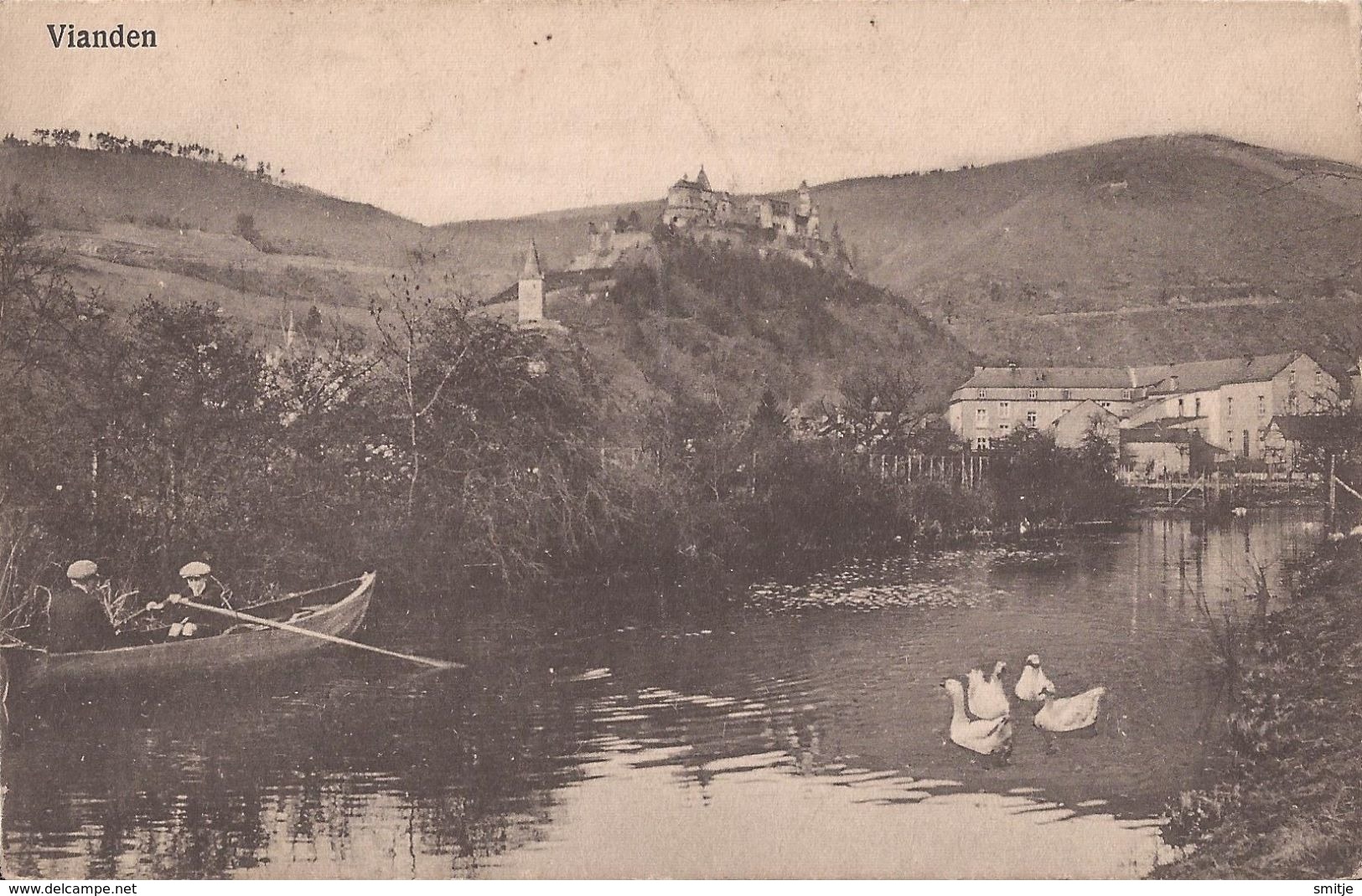 VIANDEN 1913 - 2 SCANS - CACHET VIANDEN DIEKIRCH - Vianden