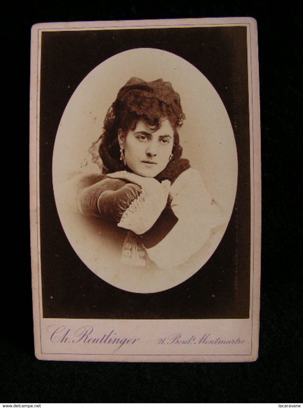 Ancienne Photo Grance Cdv 16,5 Cm Par 10,9 Cm Actrice Comedienne Theatre Pellegrin Reutlinger 5 - Anciennes (Av. 1900)