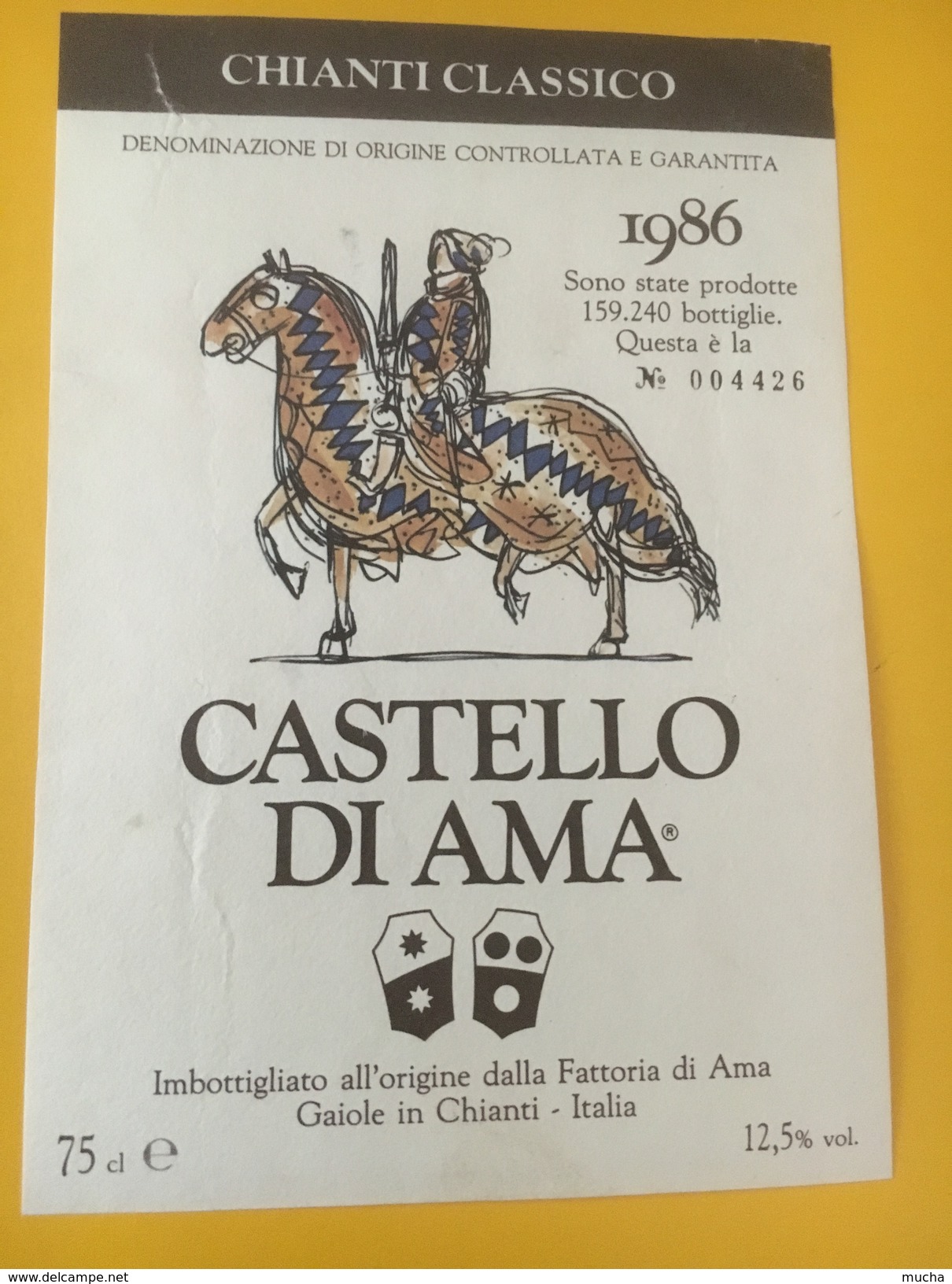 5347 - Chianti Classico Castello Di Ama 1986 Italie Chevalier - Altri & Non Classificati