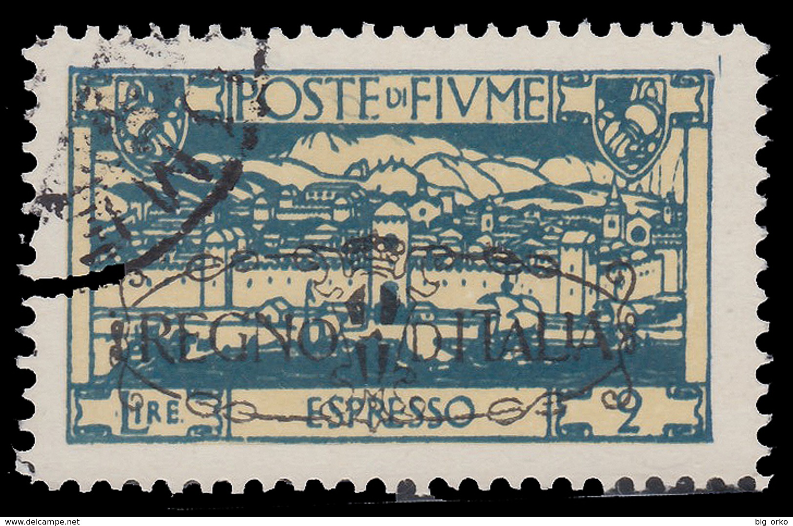 FIUME: San Vito E Soggetti Vari / Soprastampato REGNO D'ITALIA - Espresso Lire 2 Azzurro - 1924 - Fiume