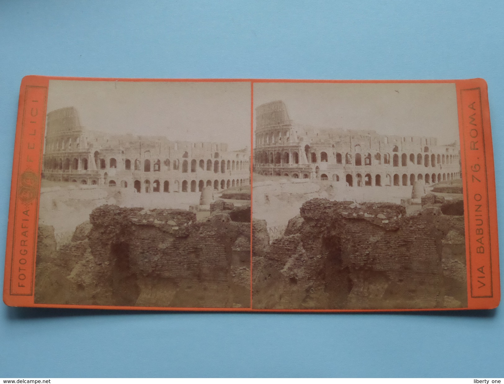 ROME ( Old ) ROMA () Stereo Photo FELICI Roma ( Voir Photo Pour Detail ) ! - Stereoscopic