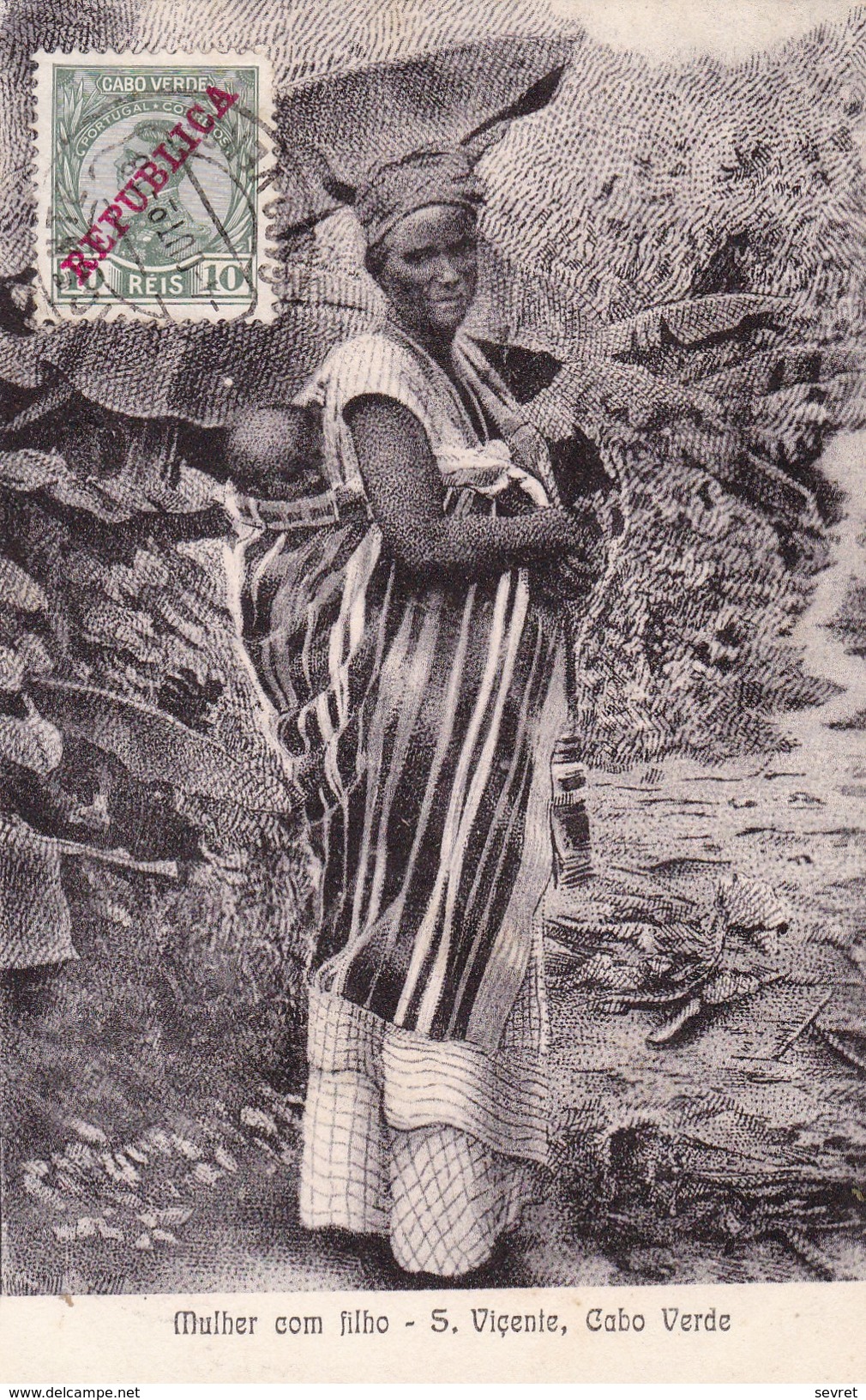 S.VICENTE, Cabo Verde. - Mulher Com Filho. Carte Ancienne - Cap Vert