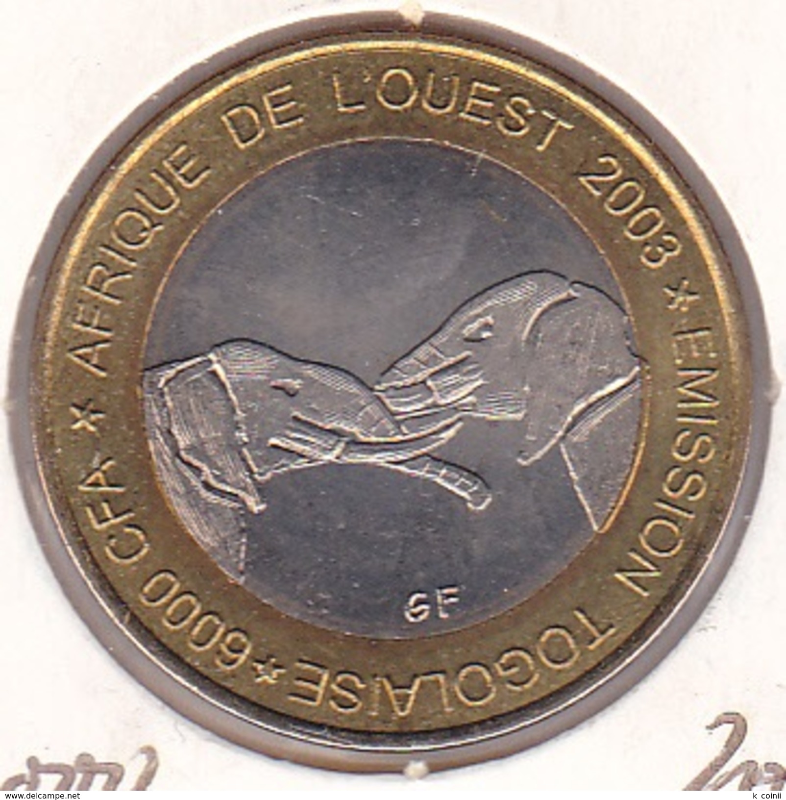 Togo - 6000 6.000 CFA 2003 Bimetallic Elefant - UNC - Togo