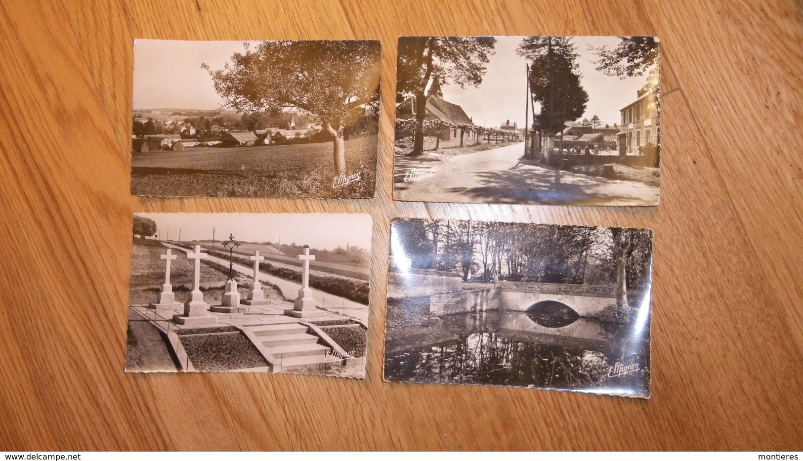 CPSM EURE ET LOIR 28 - BERCHERES SUR VESGRE - Lot De 4 Cartes : LES 5 CROIX L'EGLISE LE PONT PANORAMA - Autres & Non Classés