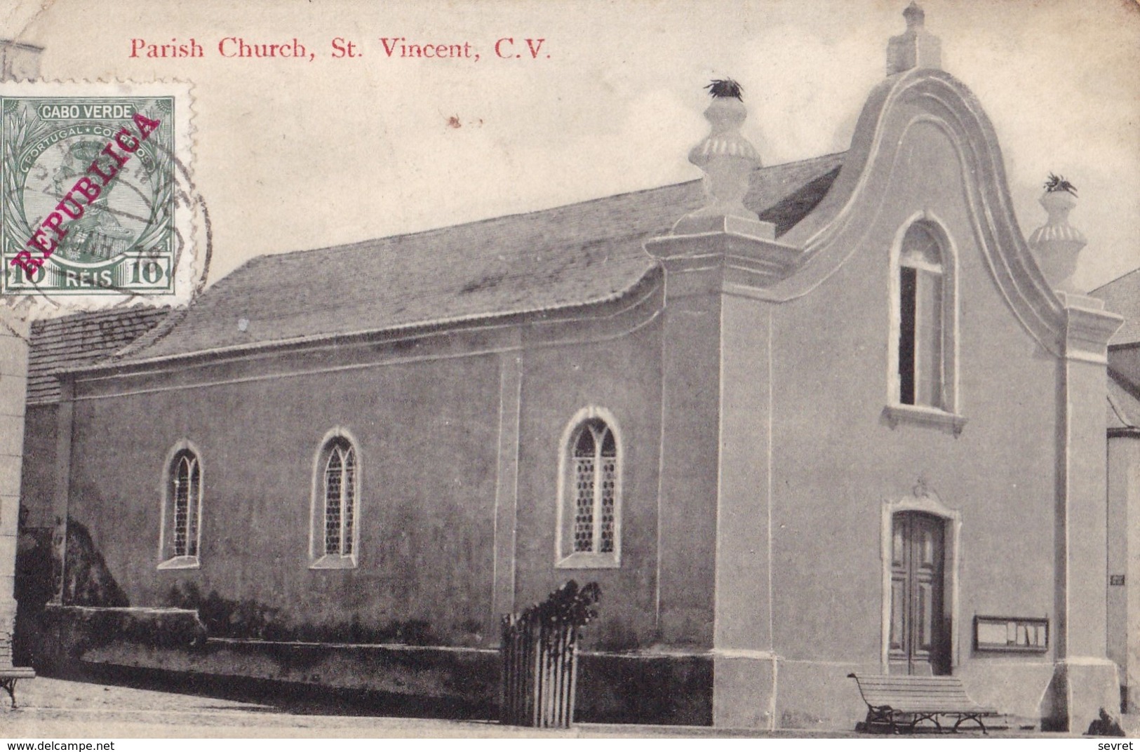 St.VINCENT, Cabo Verde. - Parish Church. Carte Ancienne Pas Courante - Cabo Verde