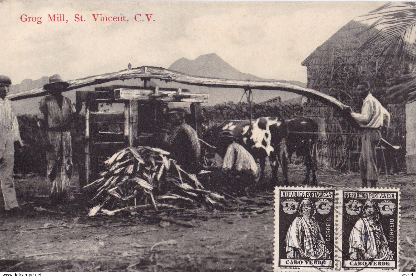 S.VICENTE, Cabo Verde. - Grog Mill.  Carte Ancienne Très RARE - Capo Verde