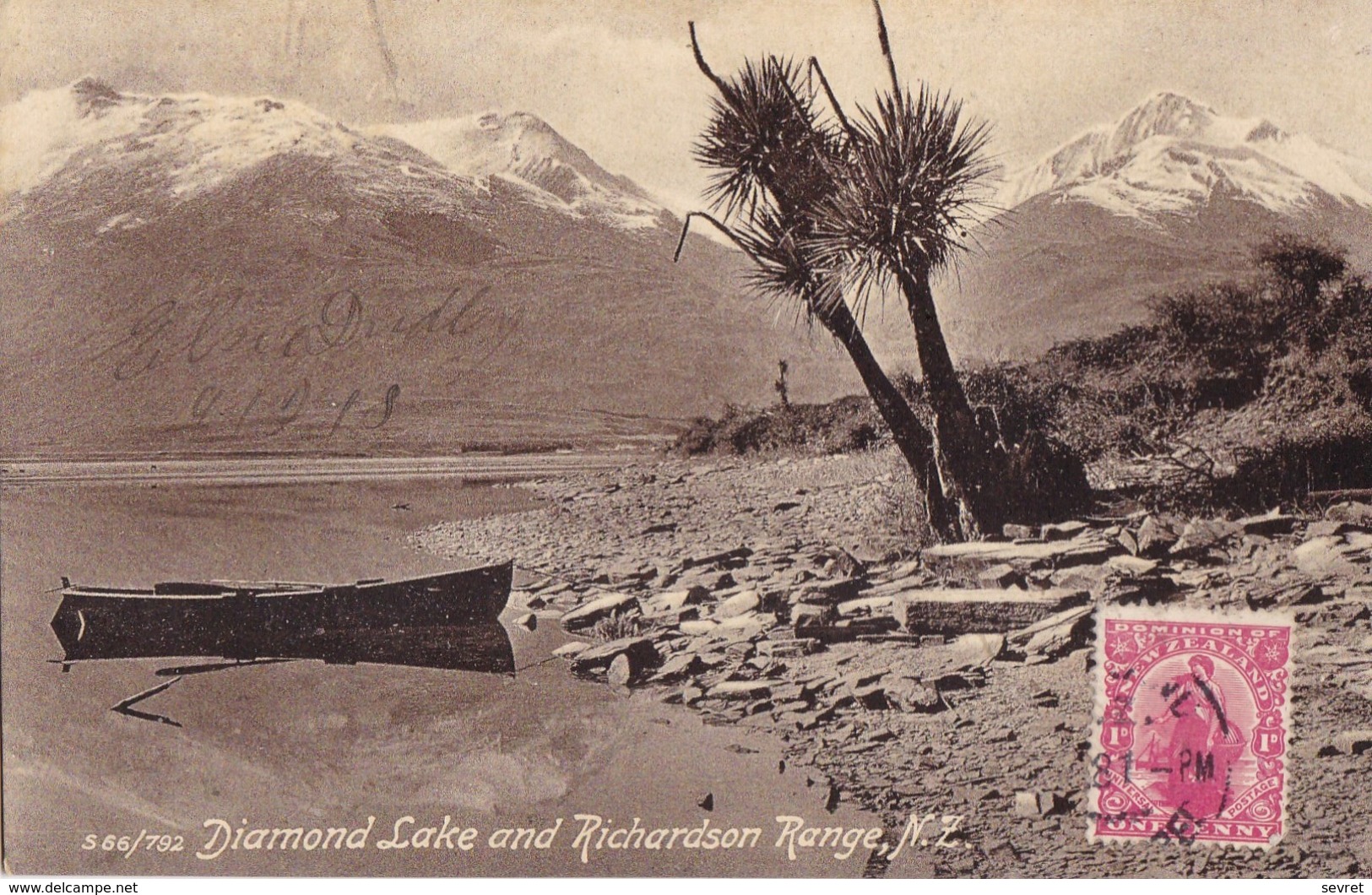 DIAMOND LAKE  And Richardson Range . Carte  Rare - Nouvelle-Zélande