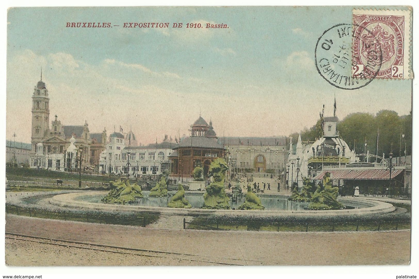 Bruxelles Exposition 1910 Bassins MILITÄRSTEMPEL - Universal Exhibitions