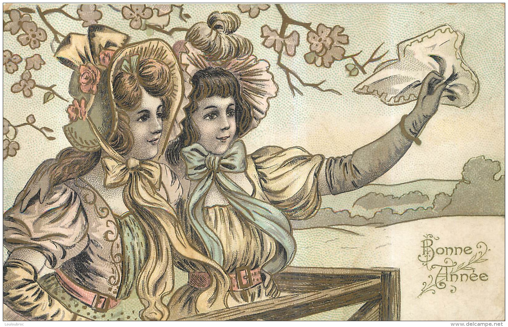 ILLUSTRATEUR  STYLE ART NOUVEAU BONNE ANNEE - Non Classés