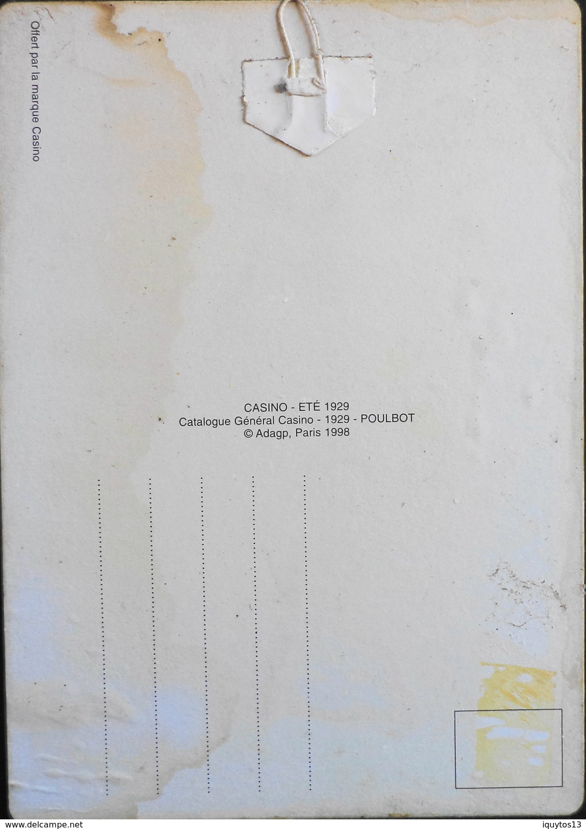 Plaque En Tole PUB Pour CASINO Catalogue Général 1929 - POULBOT - Format : 145 X 205mm - Adagp 1998 - TBE - Placas En Aluminio (desde 1961)